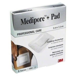 Medipore+Pad opatrunek jałowy samoprzylepny 5x7,2 cm